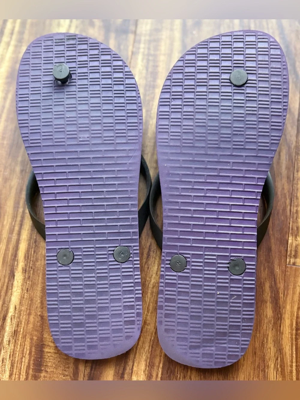Tory Burch Purple/Black geometric print logo medallion Flip Flop Sandals size 9